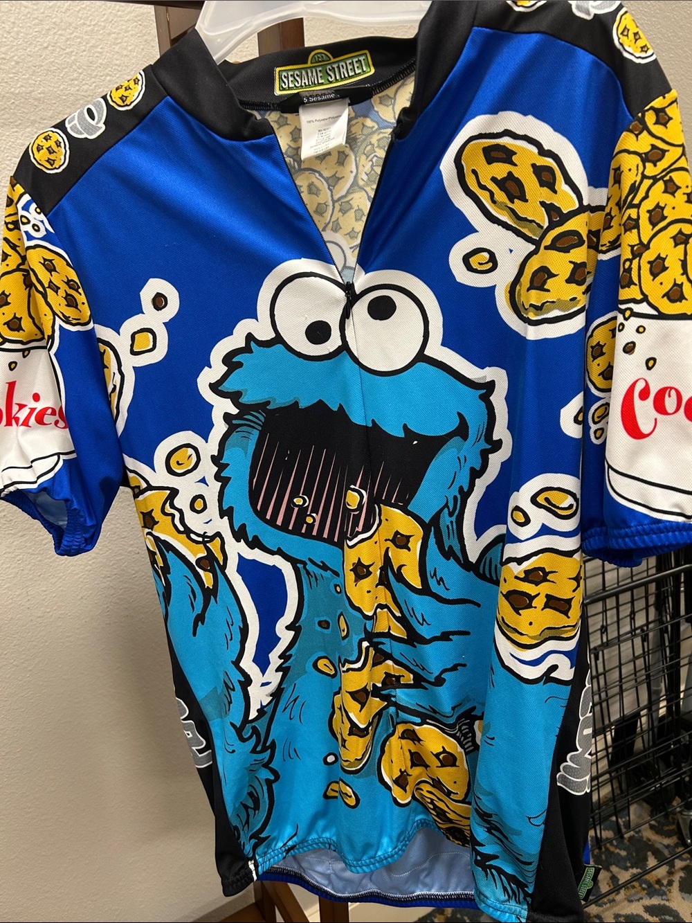 Vintage 2005 Sesame Street Cookie Monster Cycling Jersey - pearl izumi